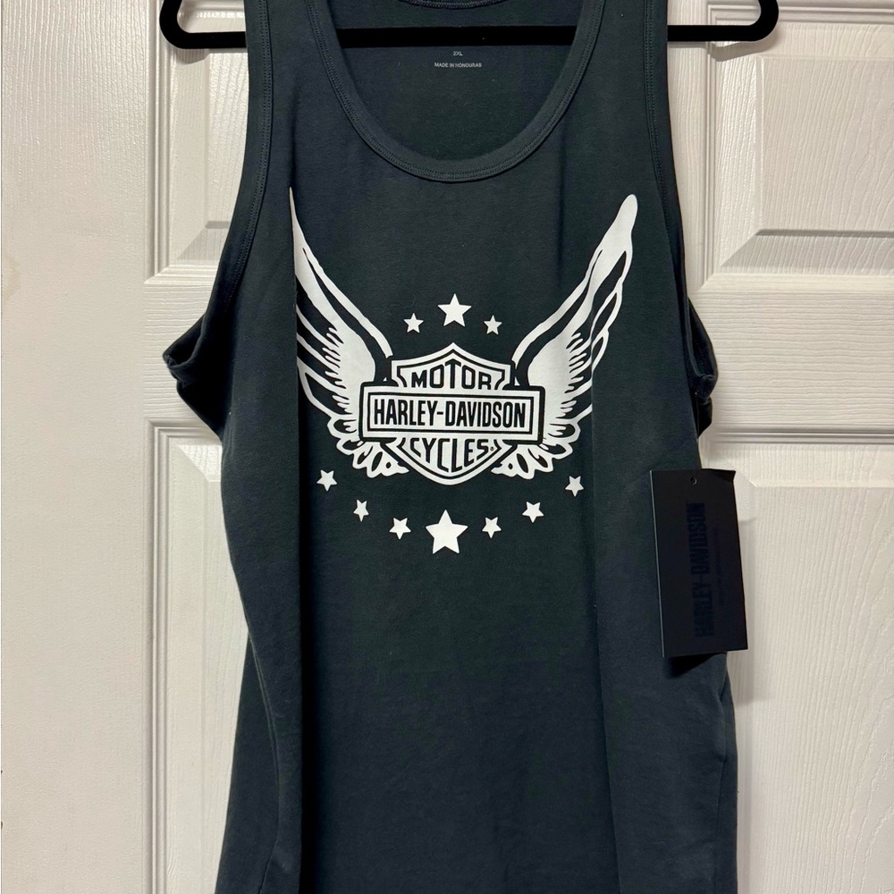 Harley-Davidson Women's Black and White Winged Tank Top Wounded Warrior Project